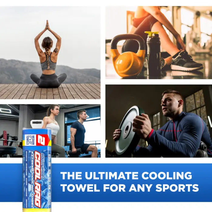 COOL RAG Extreme Cooling PVA Towels – Blue-Yellow Medium Towel